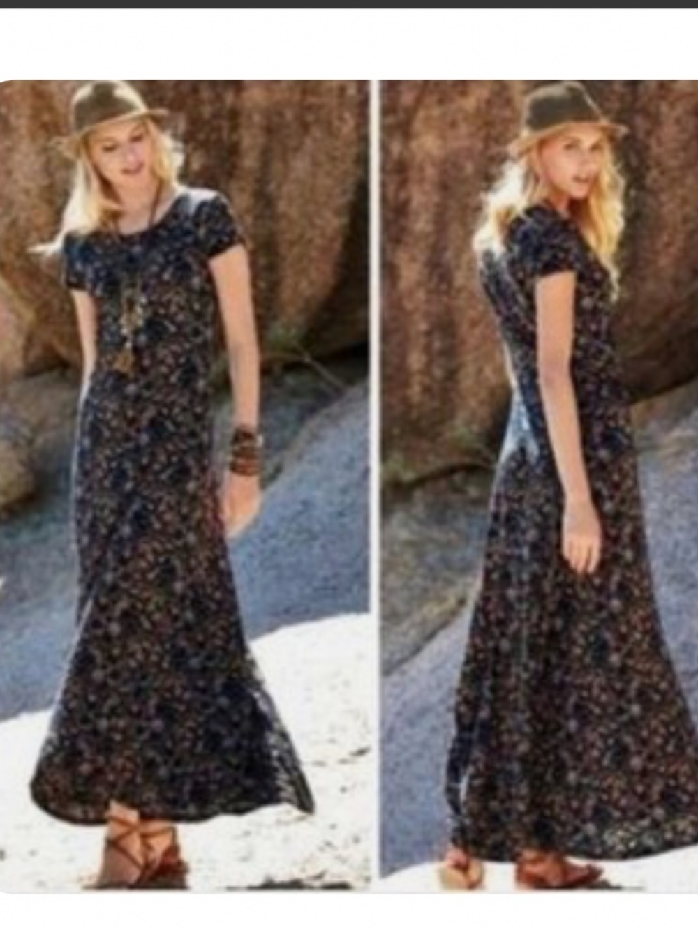 Peruvian Connectin Pima Cotton Maxi Dress in Abstract Print